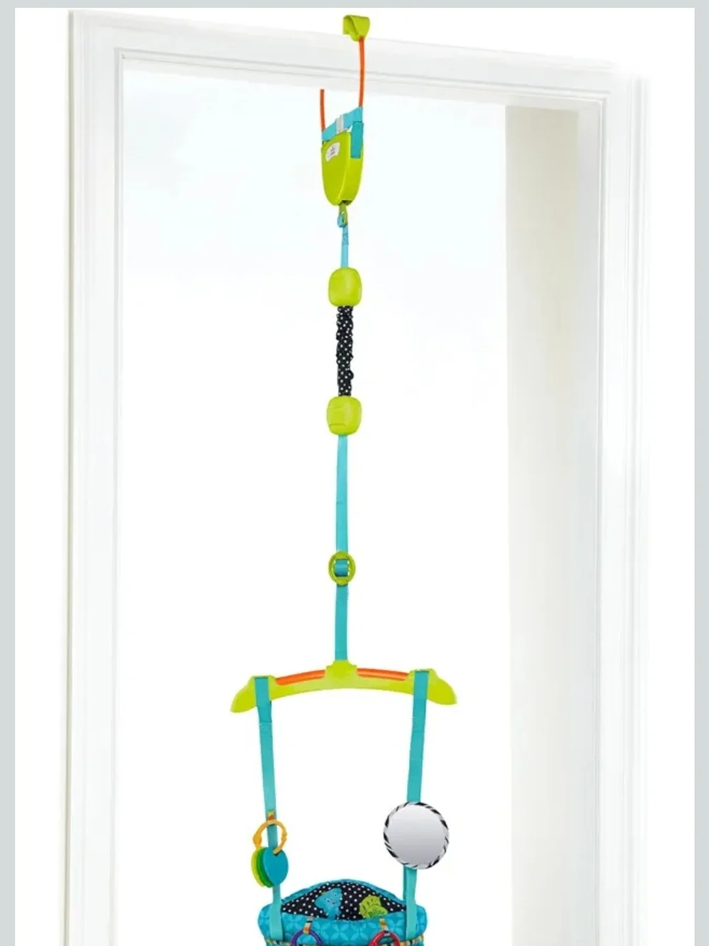 Bright Starts Bounce 'n Spring Deluxe Door Jumper – Blue & Green NWOT